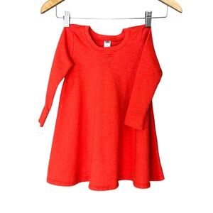 Girls 3T Orange Long Sleeve Soft Casual Sweatshirt Flowy Bubble Swing Dress